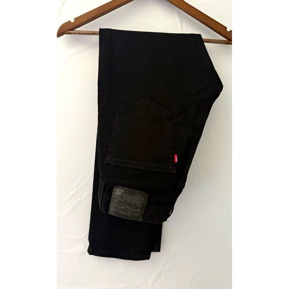 Levi's Men's Black Dark Wash Denim Cotton Jeans Slim Fit Mid Rise 5-Pocket